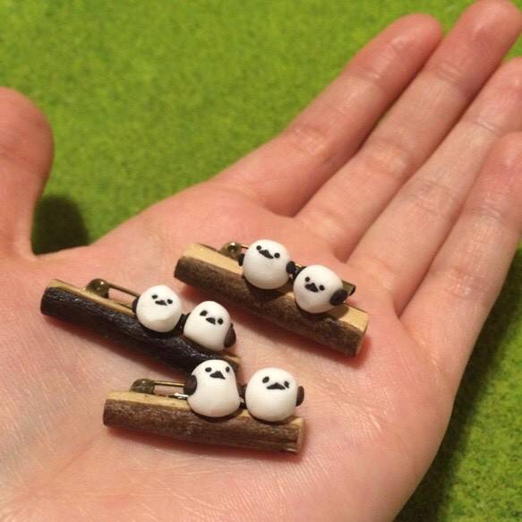 シマエナガのブローチ IROIRO STORE